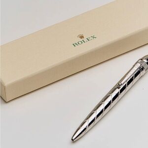 Rolex Diamond Pattern Silver Pen